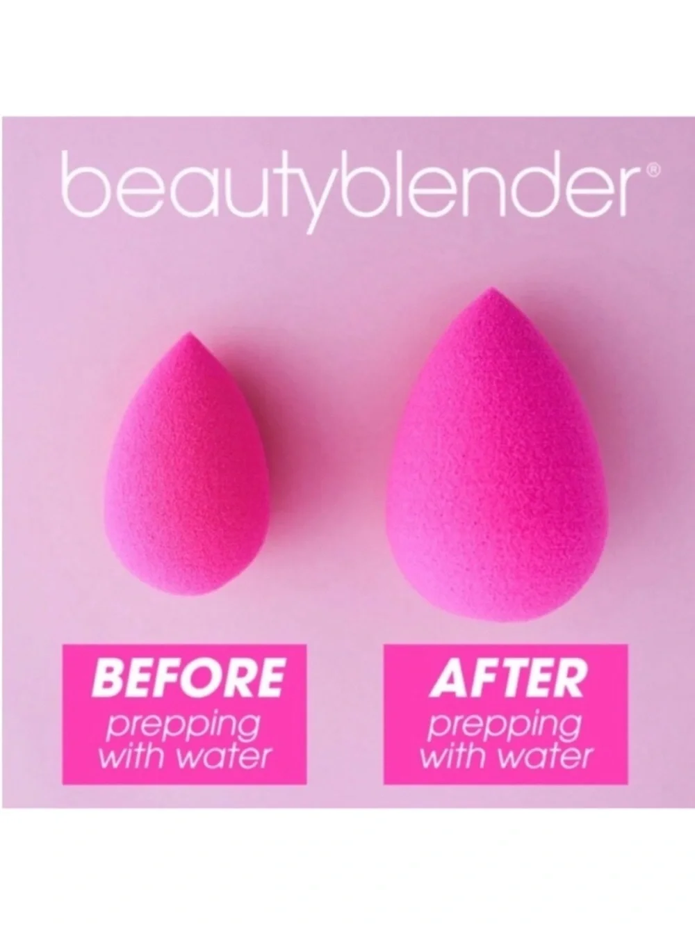 Original beautyblender Sponge in Pink and Solid Lavender Blendercleanser Set